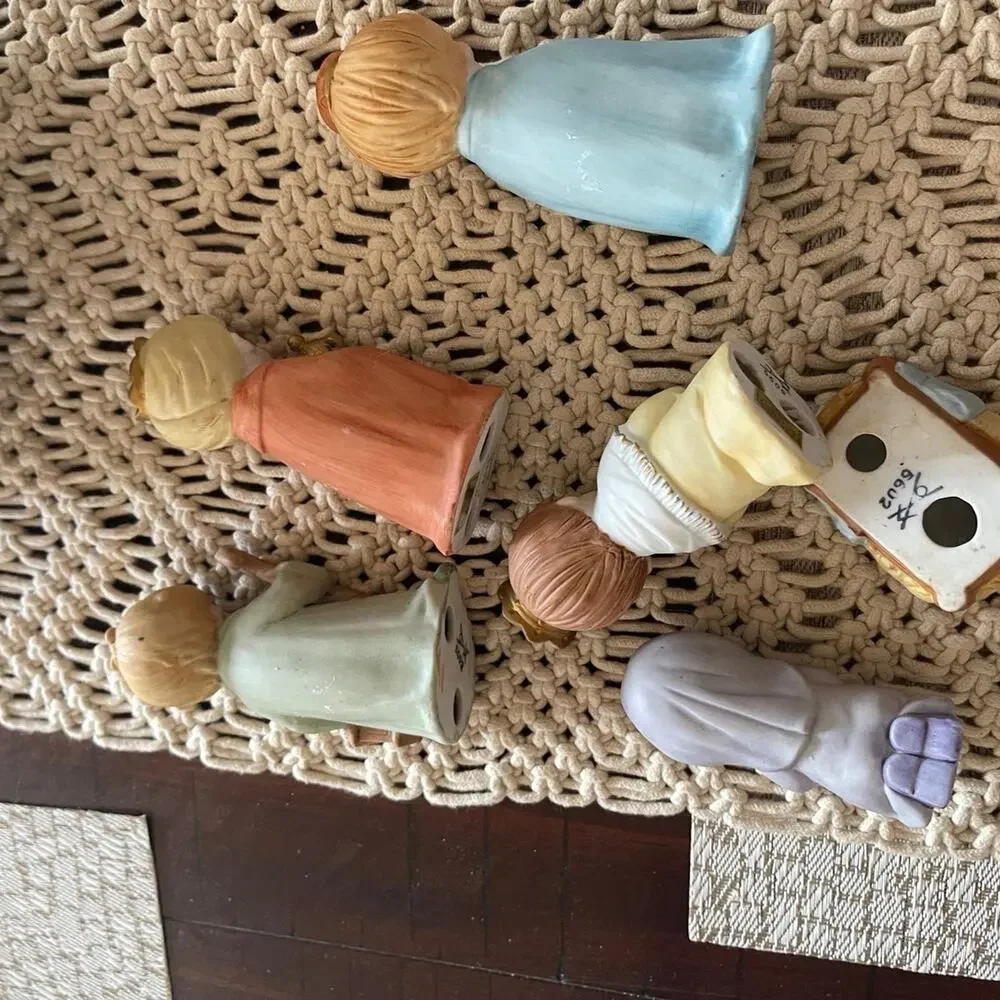 Vintage Homco Porcelain Nativity set complete Taiwan 6 piece